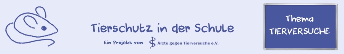 Banner Tierschutz in der Schule - ein Projekt von Ärzte gegen Tierversuche e.V.